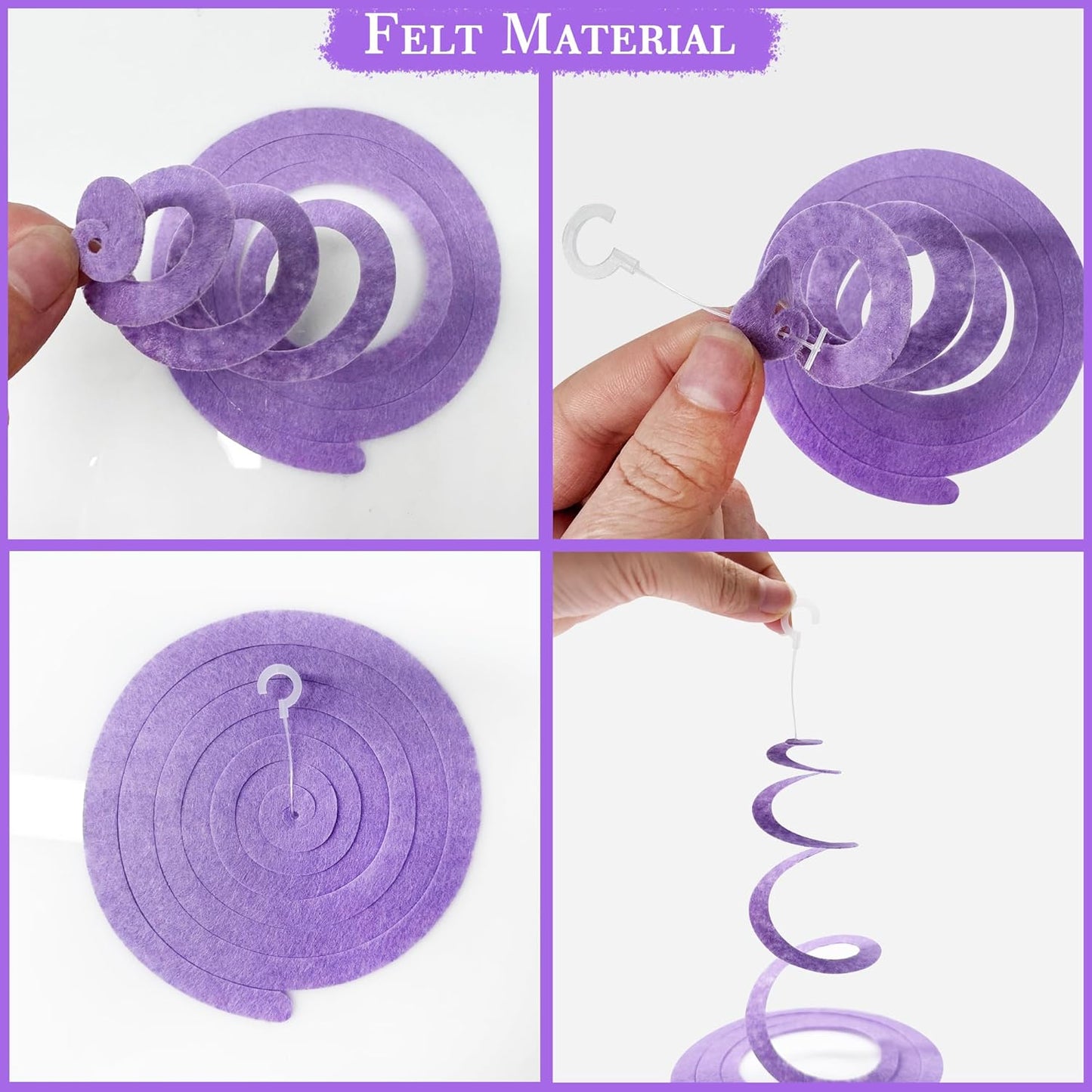 36 Pcs Blue Hanging Swirl Decorations Ombre Royal Blue White Felt Swirl Streamer Spiral Ceiling Garland for Birthday Wedding Baby Shower Graduation Under The Sea Nautical Ahoy Achor Party Supplies