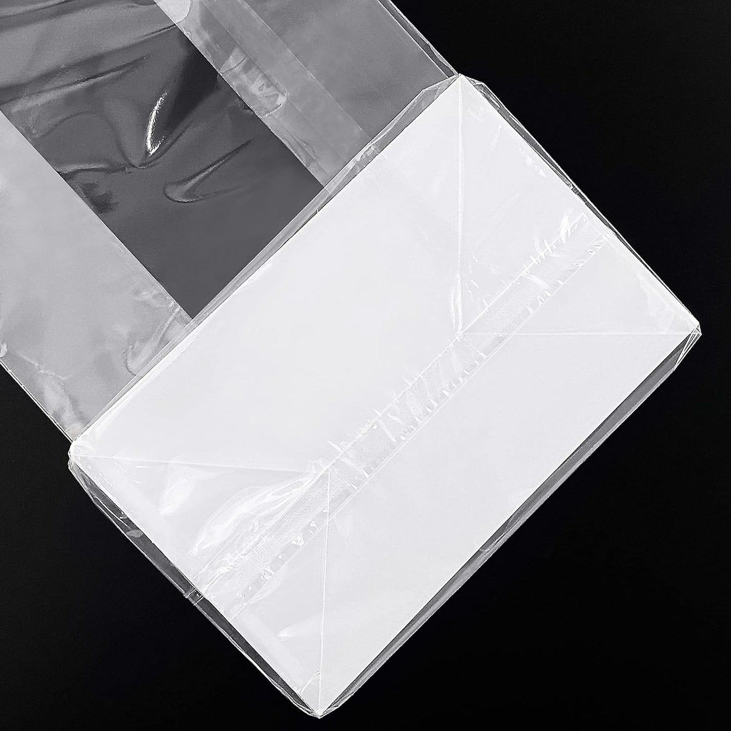 Gusseted Flat Bottom Cellophane Bags with Paper Insert 50Pcs 4x2x8 Inches Smore Bags