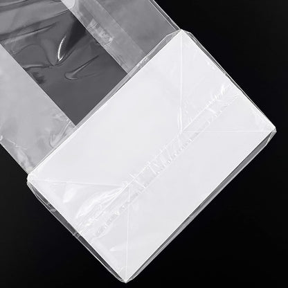 Gusseted Flat Bottom Cellophane Bags with Paper Insert 50Pcs 4x2x8 Inches Smore Bags