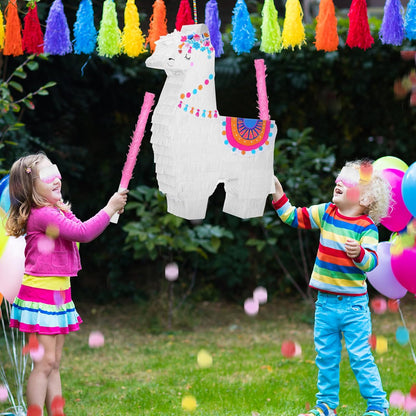 Wettarn Llama Piñata Fiesta for Mexican Fiesta Party Supplies, Includes Piñata Stick and Blindfold, Confetti for Kids Birthday Celebrations, Mexican Themed Party, 16 x 12 x 3 Inch