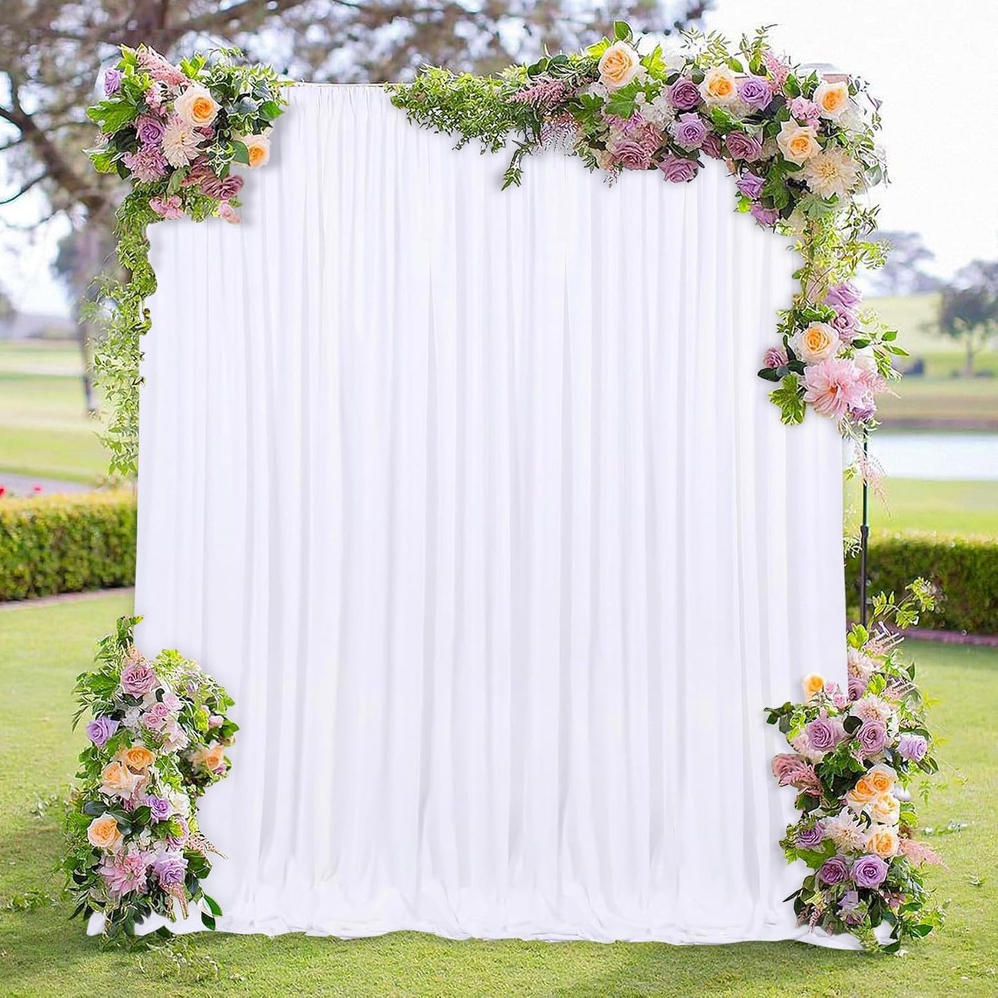 MEETSKY Black Backdrop Curtains for Parties - 10ft x 8ft Party Photo Background Curtain Rod Pocket Fabric Drapes Panels for Boys Birthday Holiday Home Halloween Decoration, 5ft x 8ft, 2 Panels