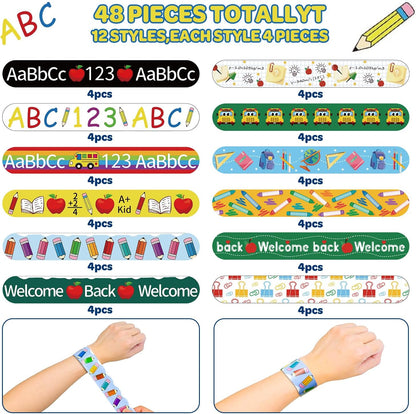 48 pcs 4th of July Slap Bracelets Toys, 4th of July Party Favors Supplies Patriotic Accessories Decorations