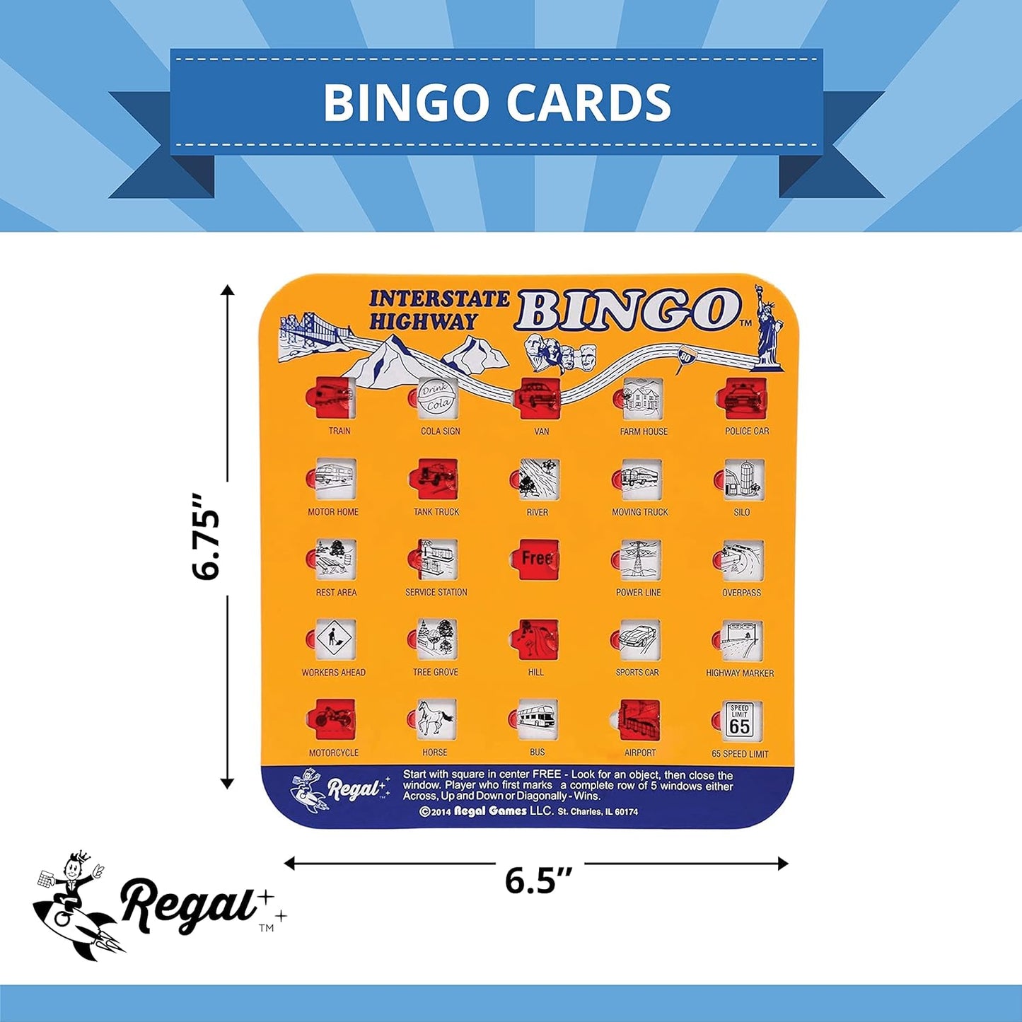 Regal Games Finger-Tip Shutter Bingo Cards with Sliding Windows - Auto Bingo Game Set - Assorted Travel Game for Adults & Kids - Reusable, No Chips & Daubers Needed - 4 Packs - Green