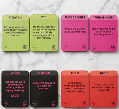 Risky Girls Night | Girls Night Games for Adults: 150 Spicy Questions and Hilarious Dares | Fun Party Game for Adults Perfect for Galentines, Bachelorette, & Birthday Parties