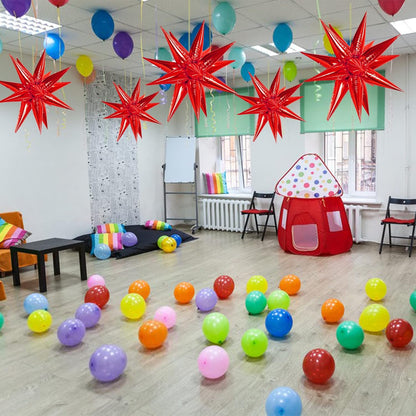 ZAKVOOR 60 Pcs Star Balloons 12 Spike Foil Explosion Party Decoration Balloons for Christmas New Year Eve Birthday (Silver)
