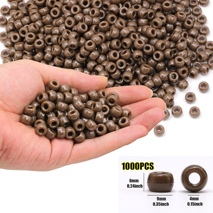 1000Pcs Glow in The Dark Pony Beads 9mm Plastic Kandi Beads Bulk for Friendship Bracelet Necklace Craft Jewelry Making Beads for Hair Braids 9 Color