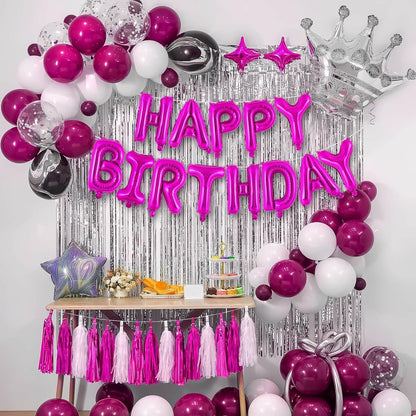Happy Birthday Balloons Banner, Foil Balloon Personalized Name Letters Balloons Sign Birthday Party Decorations for Women Men Boys Girls Cream