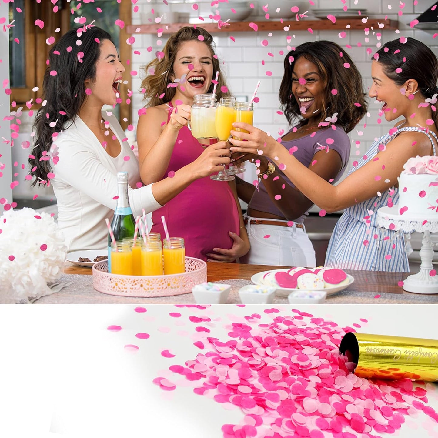 Confetti Poppers Cannons for Wedding Birthday Graduation Baby Shower Anniversary Christmas New Year's Kids Fun Party Supplies Decorations and Favors (Gold)