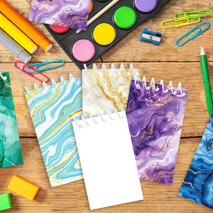 24 Pcs Marble Mini Pocket Notebooks 2.36 x 3.94 Inch Colorful Marble Pattern Small Notepads Marbles Gilding Them Birthday Party Favors Gift for Office Teacher Classroom Rewards