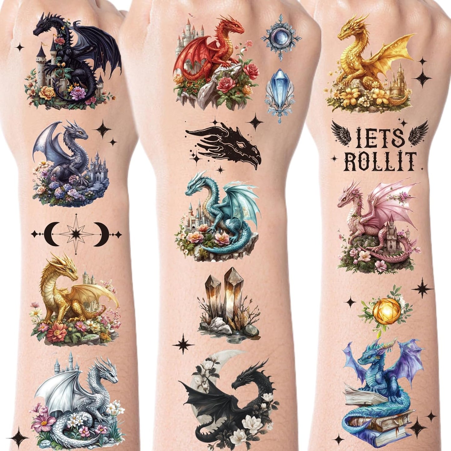 Black 6 7 Temporary Tattoos, 8 Sheets Funny 67 Party Favors Decorations, Six Seven Number Tattoo Stickers for Sport Teams Activity Party Supplies Gifts Prizes Rewards