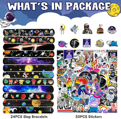 CZWXOXO 74PCS Fruit Slap Bracelets&Stickers Summer Fruit Theme 24PCS Slap Bracelets 50PCS Stickers Party Favors Basket Bag Filler School Prizes Gifts Party Favors Bulk