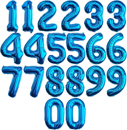 [20 Pcs] 16" Gold Foil Number Balloons (2 sets of 0-9) - Mylar Aluminum Hanging Decorations for Graduation, Birthday, Christmas & New Year's Eve Parties