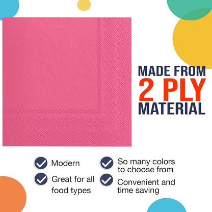 Party Solids Purple Paper Napkins Disposable Everyday 50 Pcs 2 Ply Purple Dinner Napkins Paper Everyday For Parties & Party Supplies