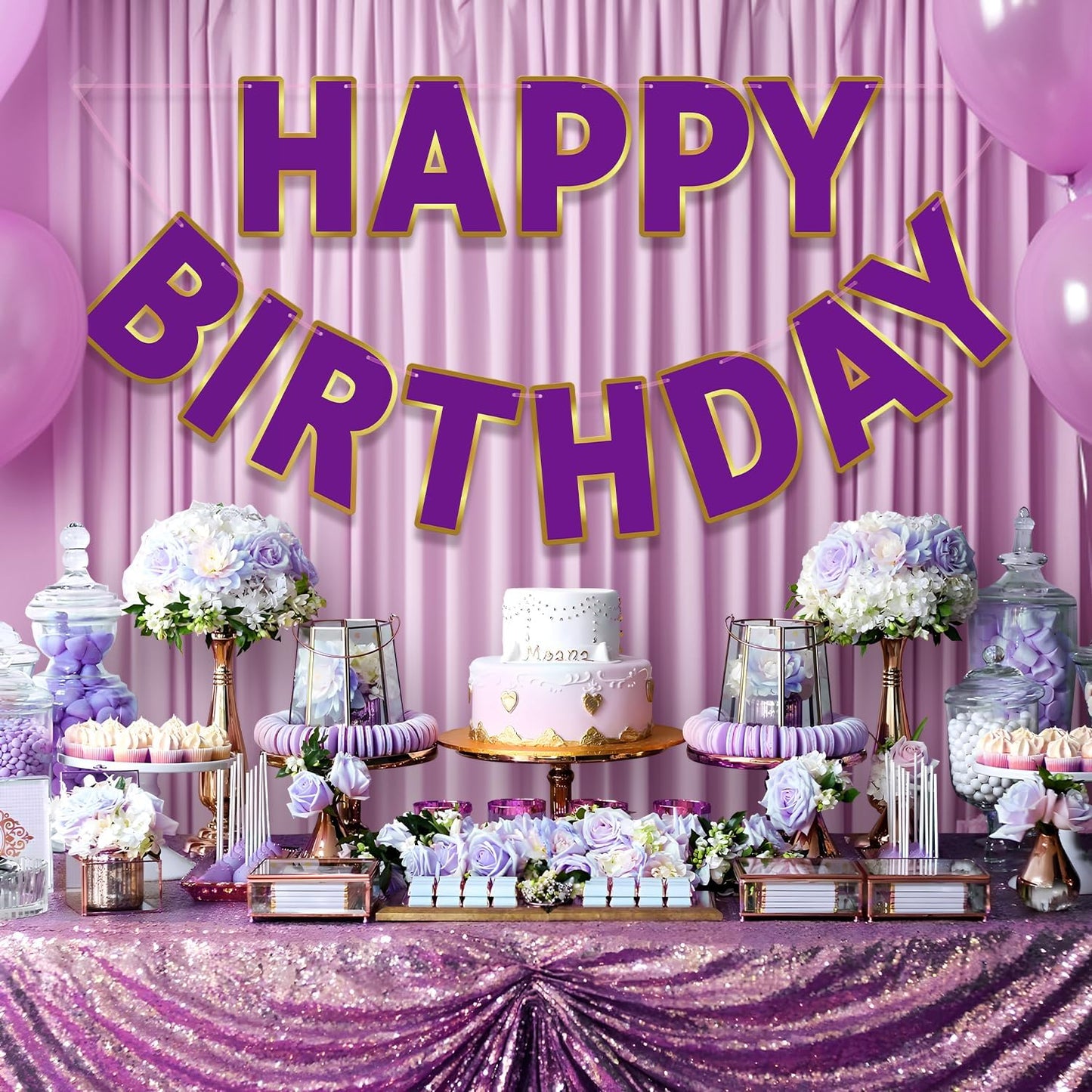 Happy Birthday Banner - 9ft Pre-Strung Happy Birthday Sign for Women, Men, Girls, Boys - No DIY Birthday Decorations & Party Supplies(Macaron)