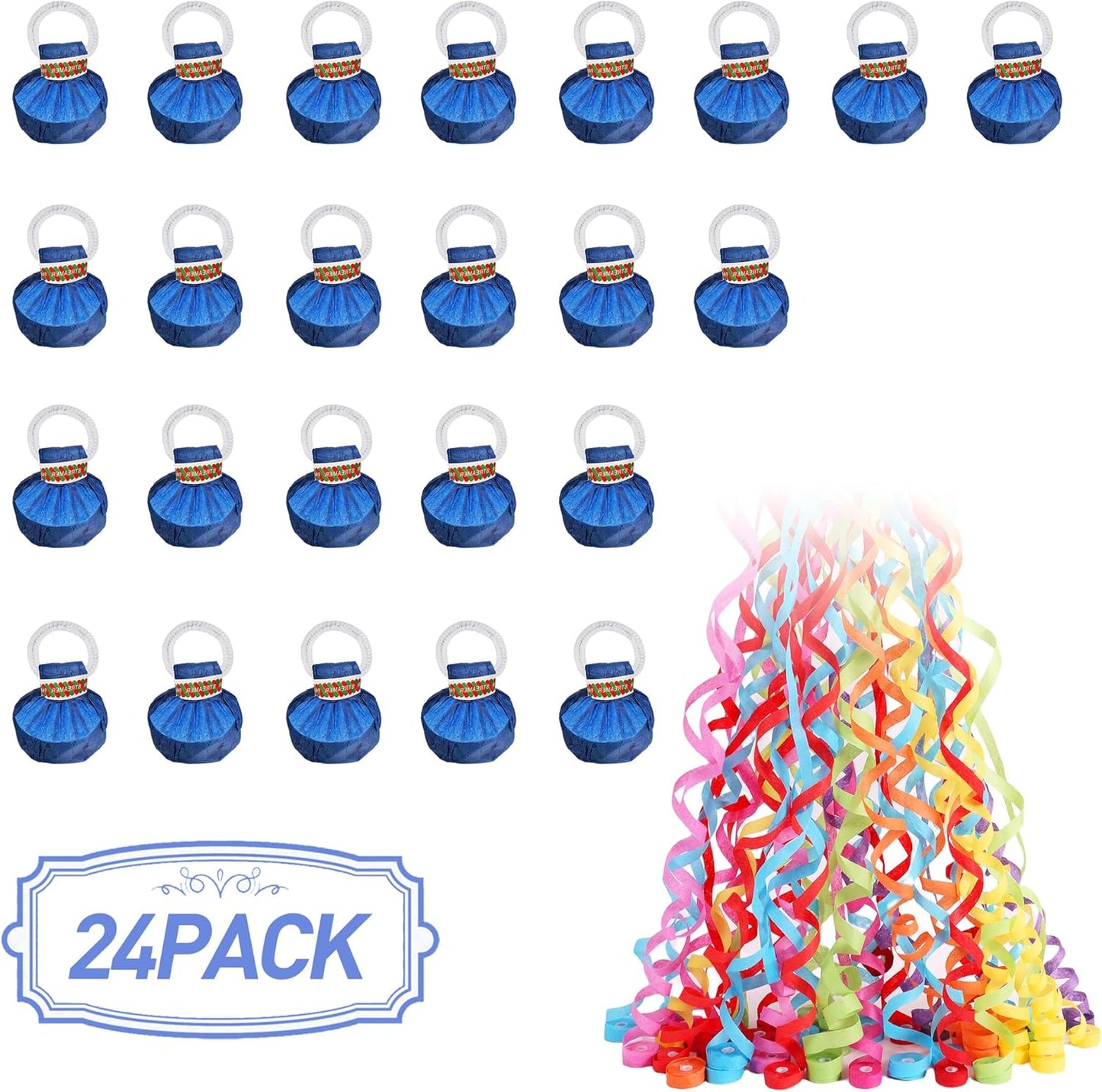 No Mess Streamers,12Pack Colorful No Mess Confetti Poppers,Party Poppers for Birthday,Wedding,Celebrations,School Opening,Graduation,Retirement Party