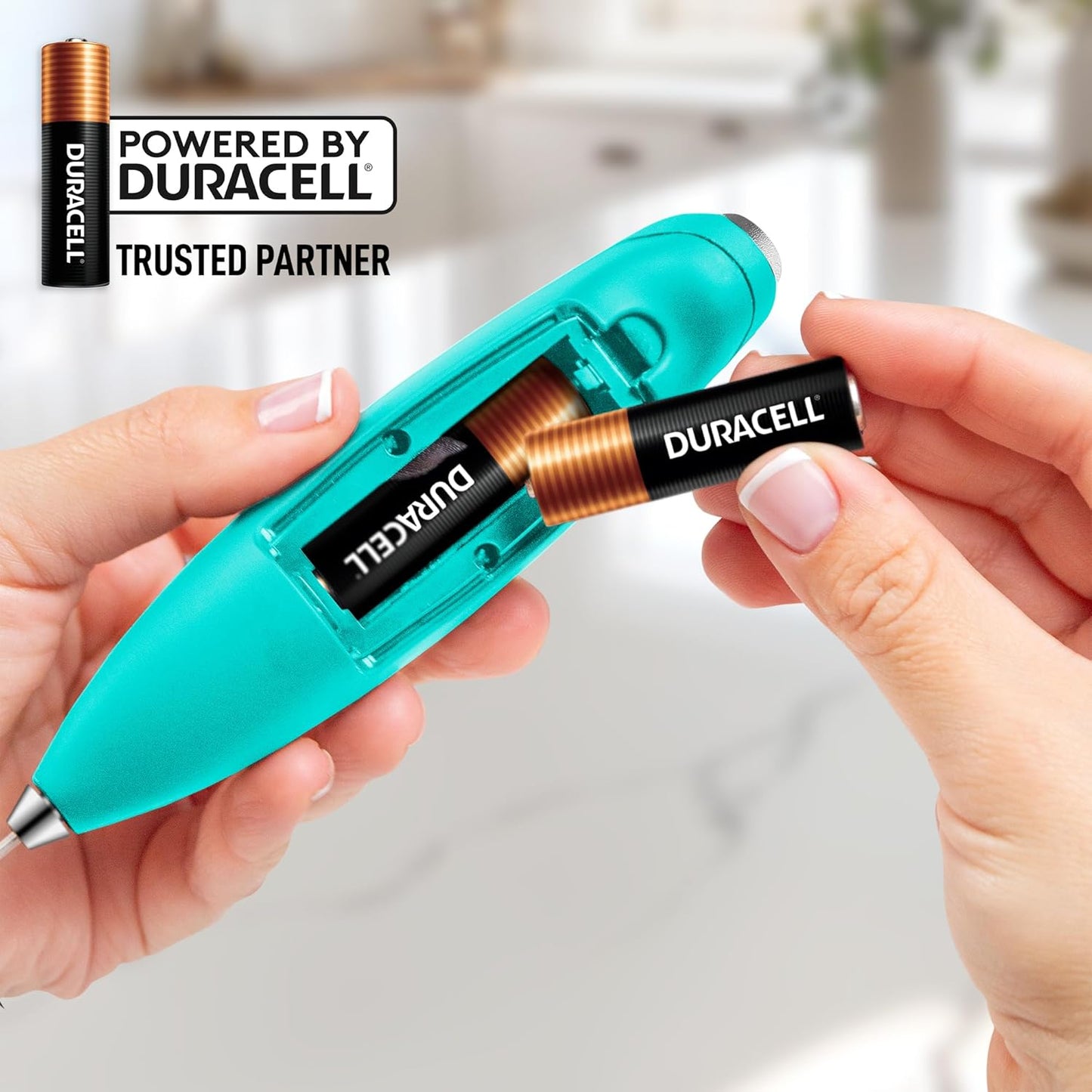 Zulay Kitchen Powerful Milk Frother Wand With Duracell Batteries - Ultra Fast Handheld Drink Mixer - Electric Whisk Foam Maker for Coffee, Lattes, Cappuccino & Matcha - Z1 Motor - Black - Colors B