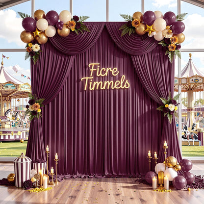 10 ft x 10 ft Wrinkle Free White Backdrop Curtains for Wedding Parties, Polyester Photography Backdrop Drapes for Birthday Parties Stage Backdrop Stand, 2 Panels 5x10FT Background Curtains