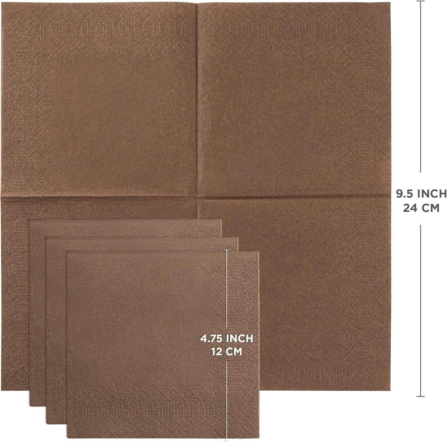 Black Beverage Napkins (300 Count) 2-Ply Disposable Cocktail Napkins for Bar, Weddings, Parties, Events, Premium Quality and EU Made