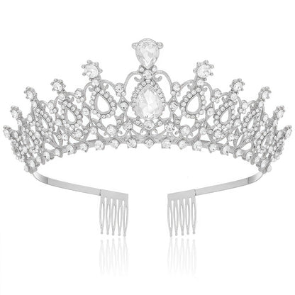 Tiara Crown for Women, Headband Hair Accessories for Birthday Wedding Party Costume Pink
