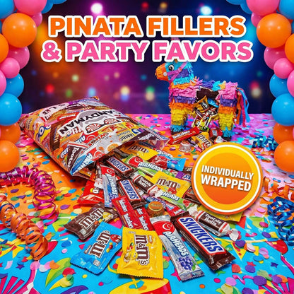 CANDYMAN (5 LB) Chocolate Candy Variety Pack — Individually Wrapped Bulk Candy Mix, Fun & Mini Size Treats for, Pinata Fillers for Kids, Party Favors, Father's Day, Ship with Ice