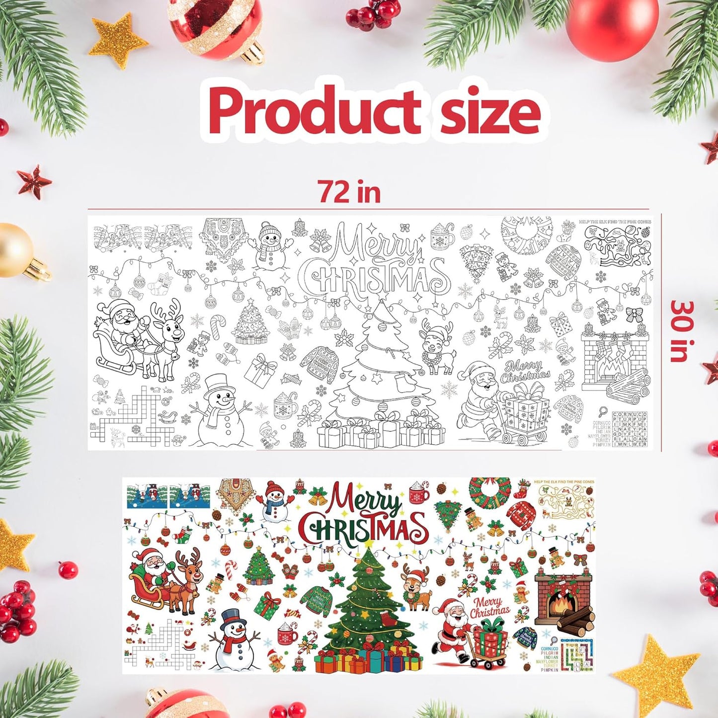 Easter Coloring Poster for Kids 30x72 Inch Bunny Giant Coloring Tablecloth Happy Easter Crafts Paper Table Cover for Gifts Activities Games Classroom Wall School Home Parties