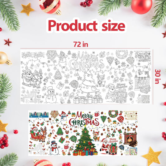 Easter Coloring Poster for Kids 30x72 Inch Bunny Giant Coloring Tablecloth Happy Easter Crafts Paper Table Cover for Gifts Activities Games Classroom Wall School Home Parties