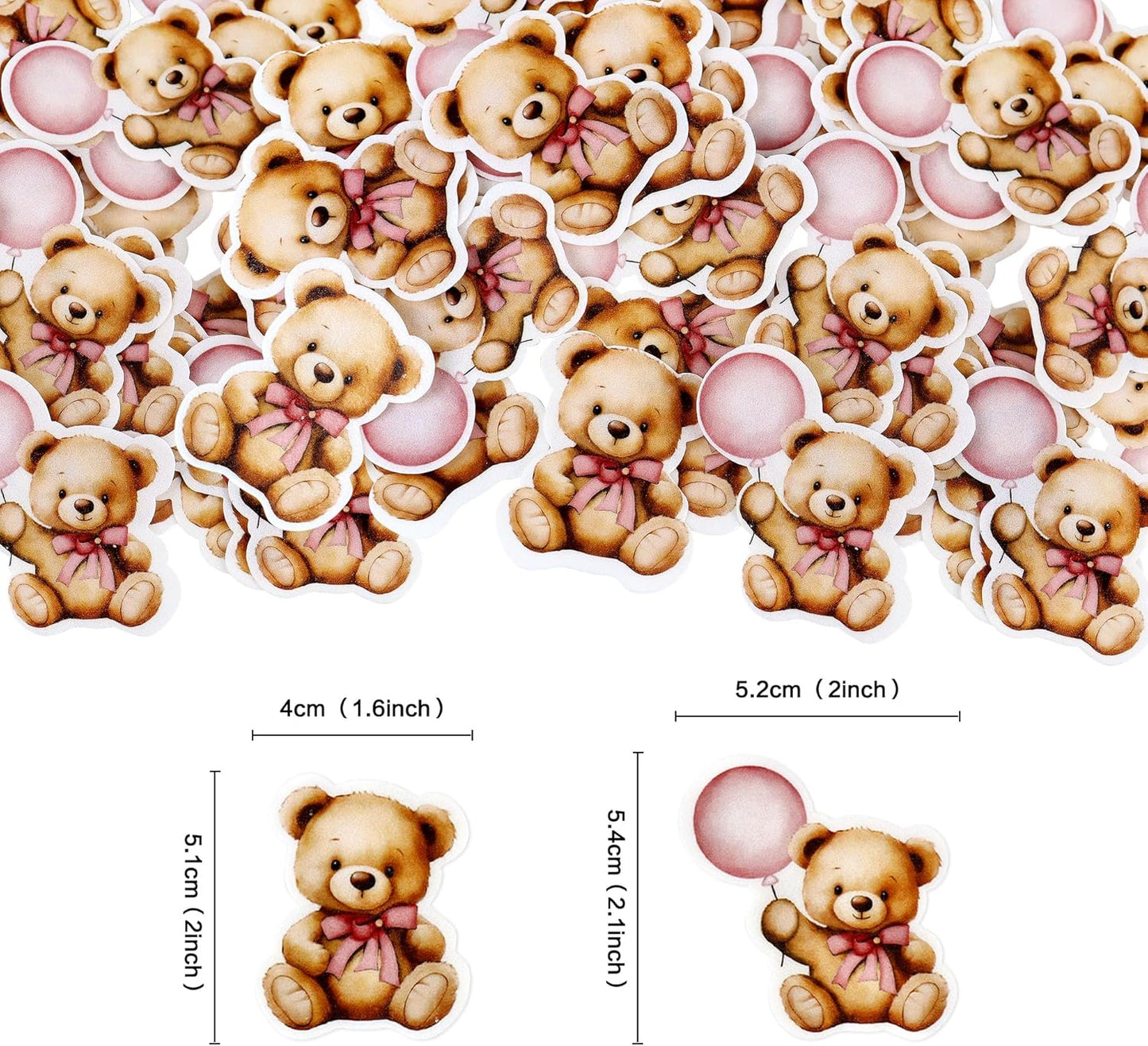36Pcs Blue Baby Bear Cupcake Toppers Balloon Teddy Bears Cupcake Picks for Blue Baby Shower Gender Reveal Boys Bearly Birthday Cupcake Decorations We Can Bearly Wait Party Decorations Supplies