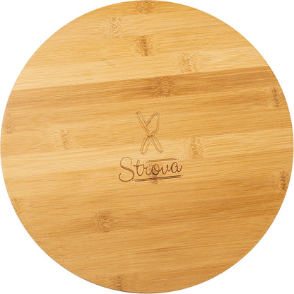 Strova Chip and Dip Serving Bowl – Wooden Appetizer Platter Set with Dip Cup for Salsa, Guacamole, Nacho, Vegetables, Taco Chip, Snacks and More – 12 Inch Diameter. Perfect for the BIG GAMES !
