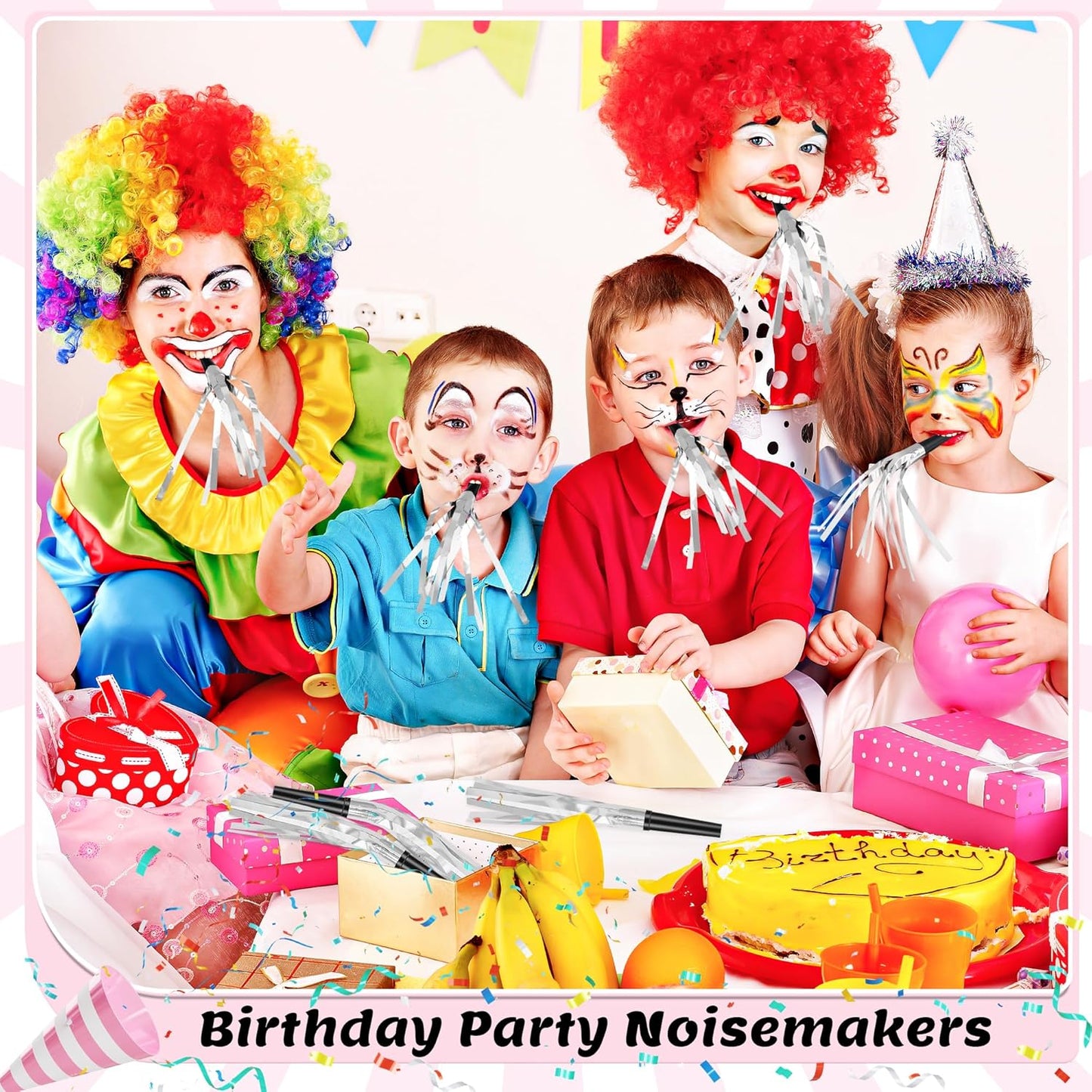 12 Pcs Noise Makers Glitter Metallic Fringed Party Blowers for Birthday New Years Graduation Sporting Events Party Favor Supplies (Mixed Colors)