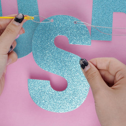 DIY Banner Kit with Letters Glitter Banner Letters Customizable Birthday Banners Graduation Banner Custom Party Hanging Banner for Graduation Wedding Party Baby Shower Decoration(Gold)