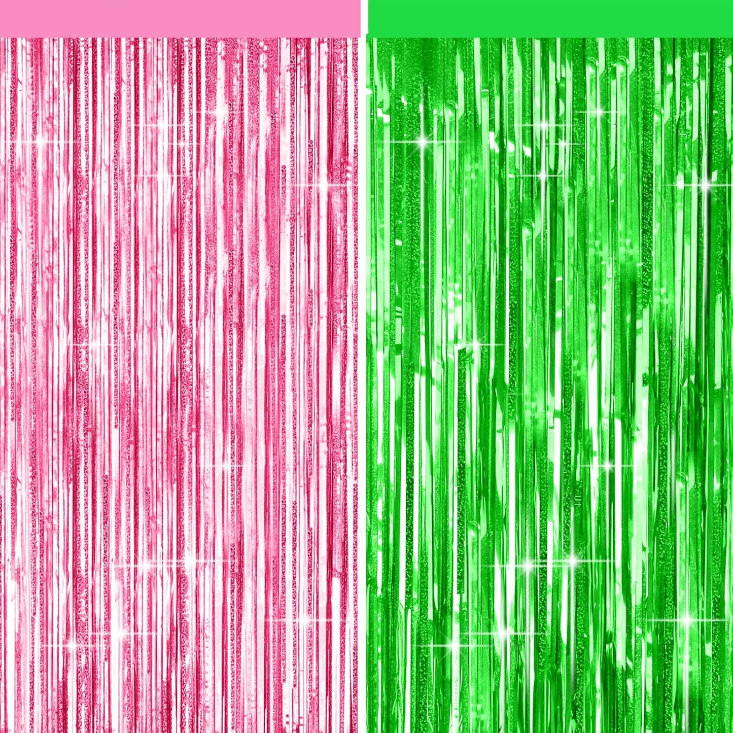 4 Packs Silver Foil Fringe Curtain, Silver Glitter Metallic Tinsel Backdrop for Birthday, Wedding, Baby Shower, Bachelorette, 70s 80s 90s Theme Disco Party, Iridescent Party Decorations Supplies