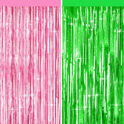 4 Packs Silver Foil Fringe Curtain, Silver Glitter Metallic Tinsel Backdrop for Birthday, Wedding, Baby Shower, Bachelorette, 70s 80s 90s Theme Disco Party, Iridescent Party Decorations Supplies