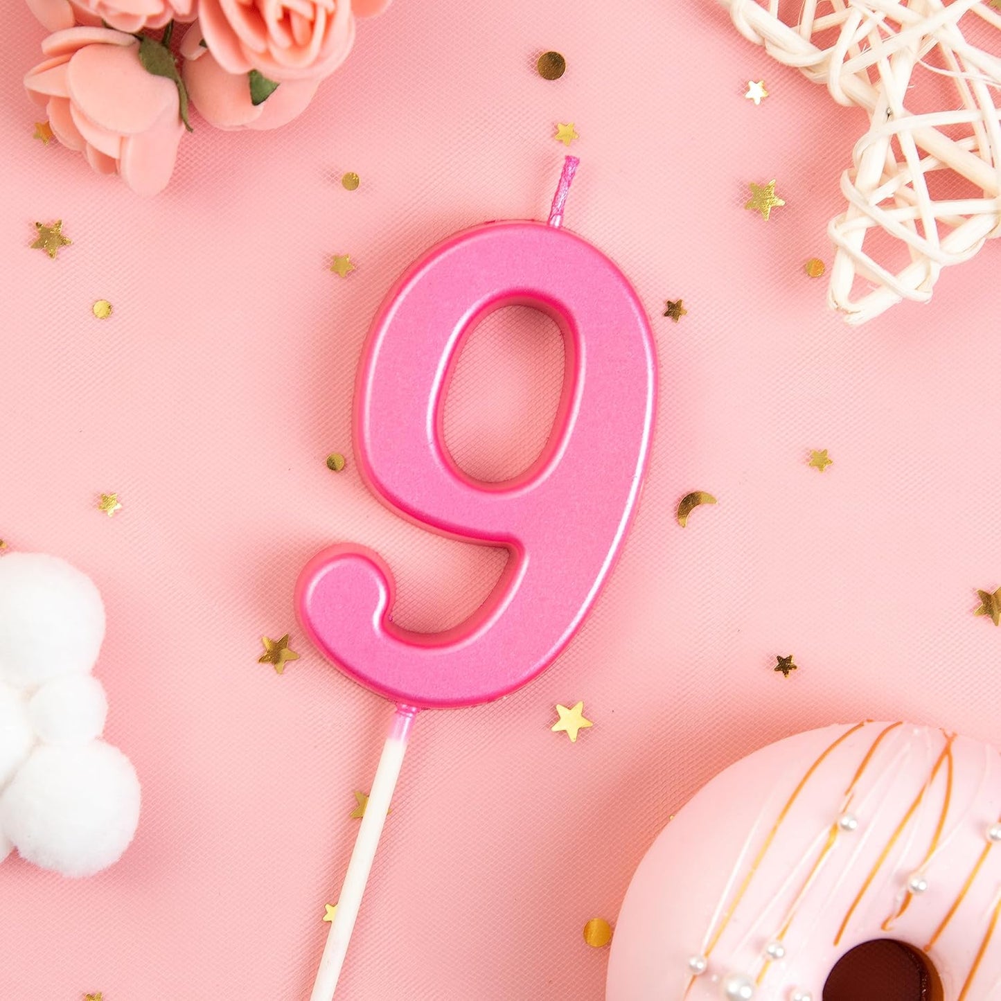 PHD CAKE 2.76 Inch Modern Gold 2 Number Birthday Candles, Gold Number Candles, Cake Number Candles, Party Celebration