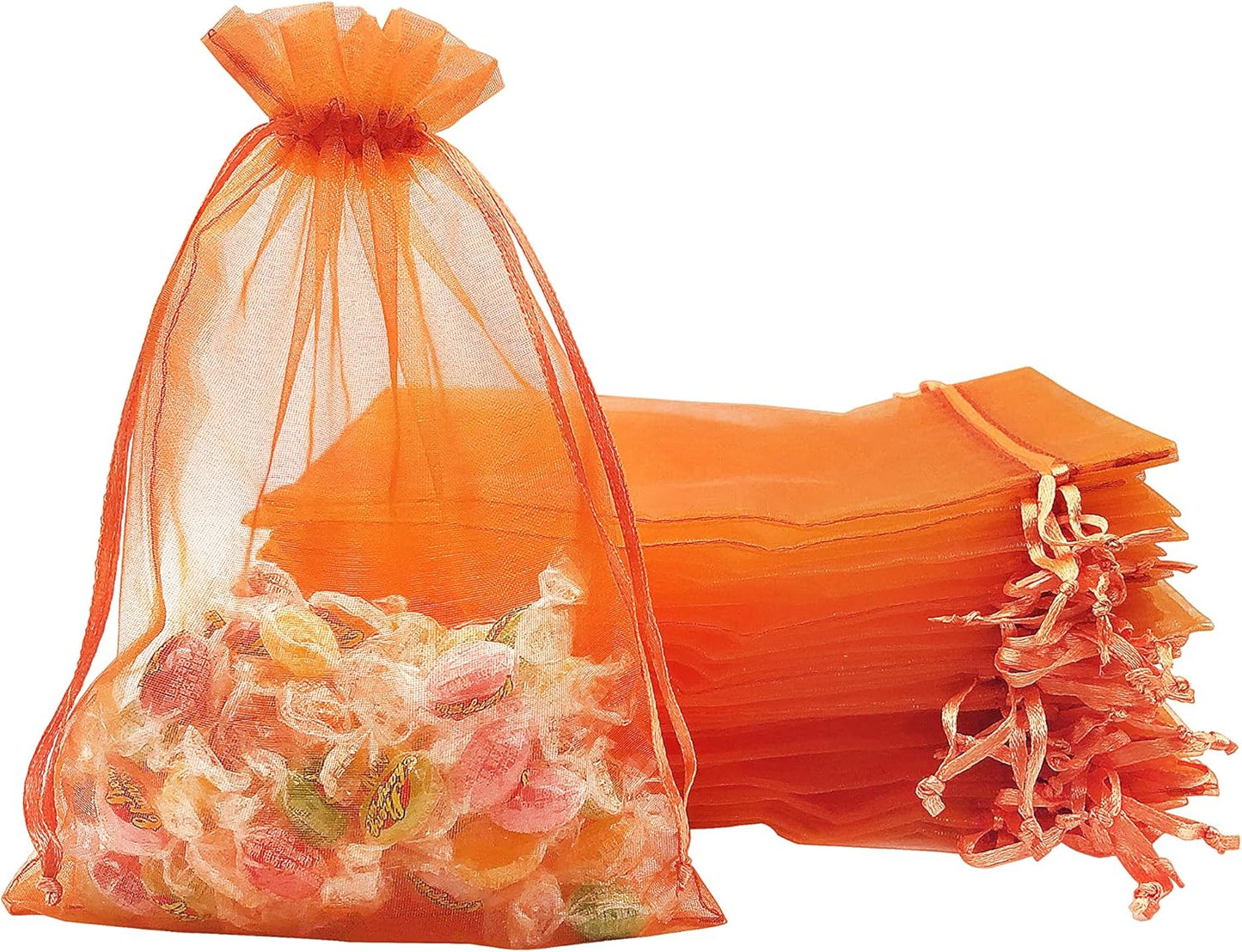 Jexila 120PCS Sheer Organza Bags 5X7 inches Mesh Drawstring Gift Bags Small for Jewelry Wedding Party Baby Shower Favor Bags (Rainbow )