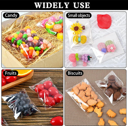 350 Pcs 4x6" Clear Cookie Treat Bags, Self-Sealing Resealable Cellophane Dessert Wrapper - Perfect for Gift Giving & Party Favors