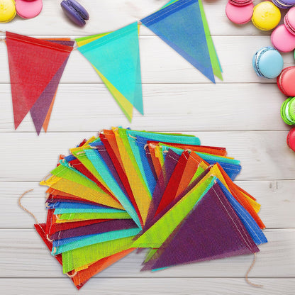 120 Flags/72ft Pennant Banner Flags Garland, Triangle Banner Pennant Flags on a String, Pastel Burlap Pennant Banner Garland Bunting Banner for Outdoor Birthday Party Decorations Pastel