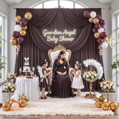 10 ft x 10 ft Wrinkle Free White Backdrop Curtains for Wedding Parties, Polyester Photography Backdrop Drapes for Birthday Parties Stage Backdrop Stand, 2 Panels 5x10FT Background Curtains