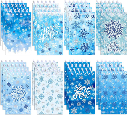 24 Pcs Christmas Snowflake Mini Pocket Notebooks 2.36 x 3.94 Inch Christmas Snowflake Small Notepads Winter Them Birthday Party Favors Gift for Office Teacher Classroom Rewards Supplies