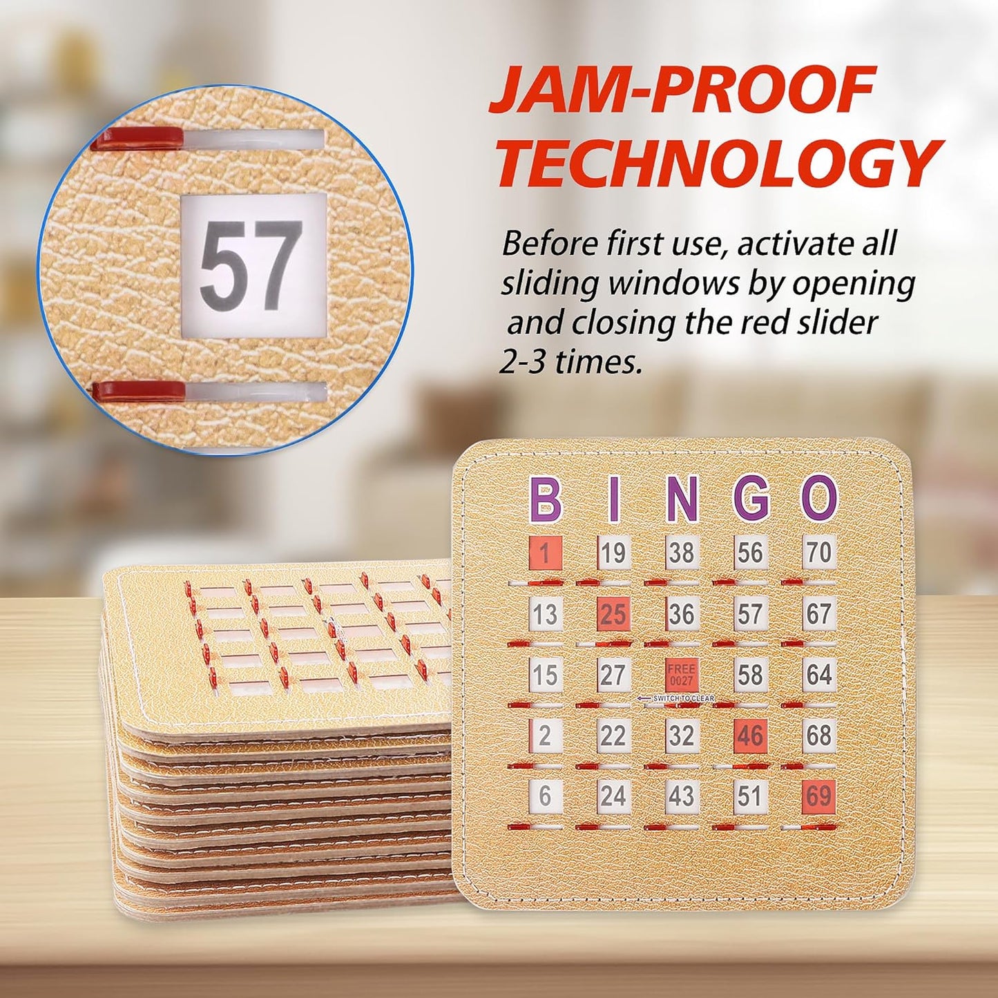 GSE Games & Sports Expert Finger-Tip Bingo Master Board with Sliding Windows, Bingo Cardboard Calling Card