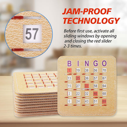 GSE Games & Sports Expert Finger-Tip Bingo Master Board with Sliding Windows, Bingo Cardboard Calling Card