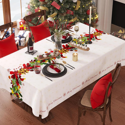 Rectangle Table Cloth,100% Waterproof Tablecloth Oil Proof Spill Proof Vinyl Table Cloth, Wipe Clean Plastic Table Cover for Dining, Camping, Indoor and Outdoor 52" x 70",Leaves