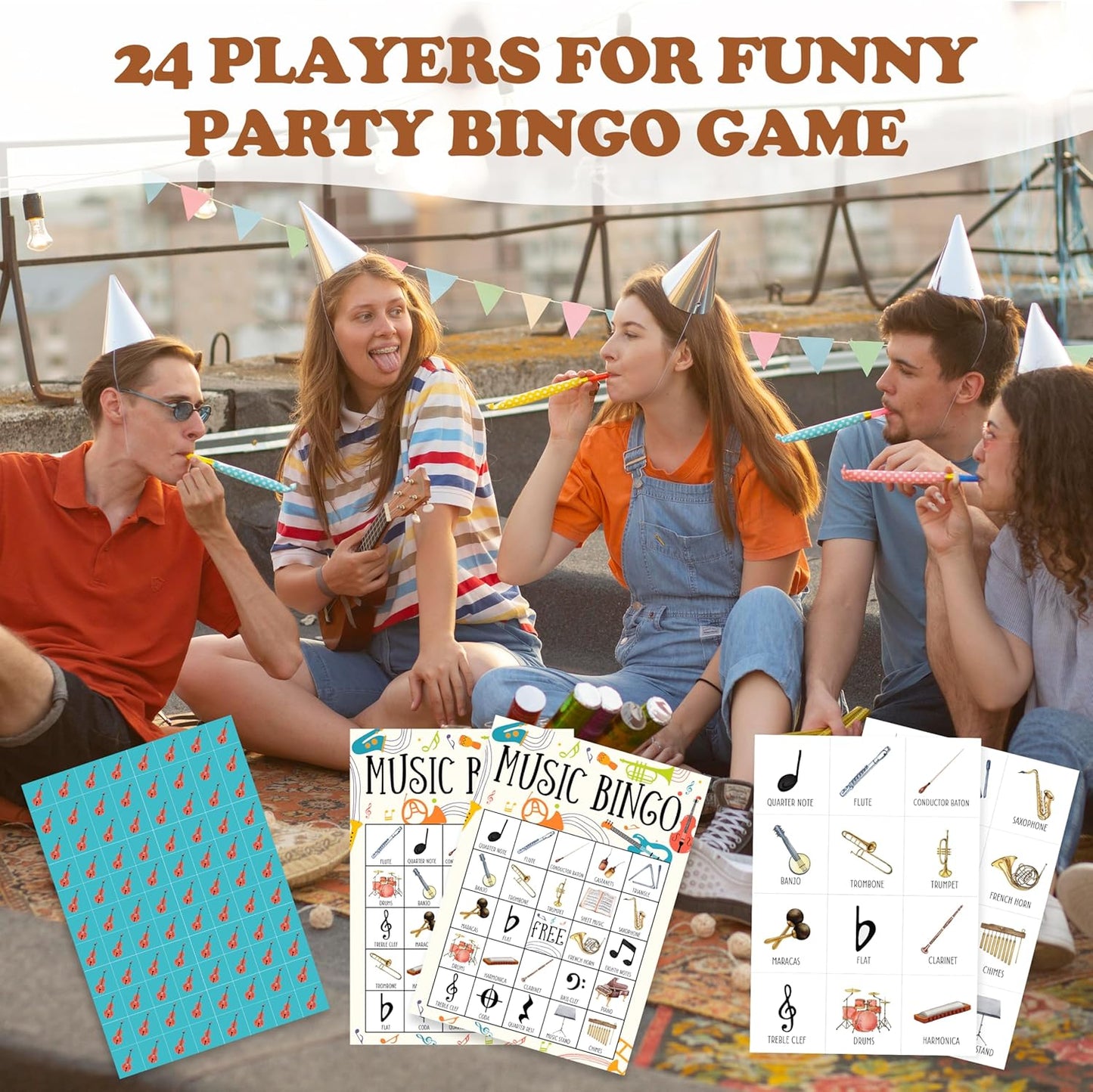 Book Bingo Game, Reading Party Bingo Cards Set, Read Themed Party Games Supplies for Book Lovers, Adults Family Friends Holiday Activities Favors Decorations for 24 Player, 01