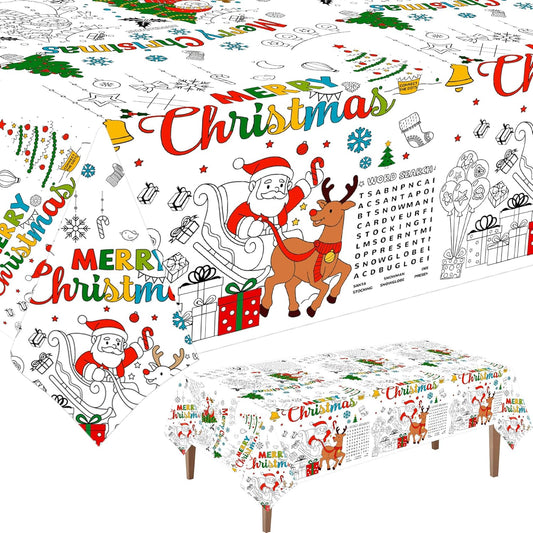 Halloween Coloring Tablecloth,30 x 72 Inches Giant Coloring Poster Halloween Paper Coloring Banner for Party Decorations