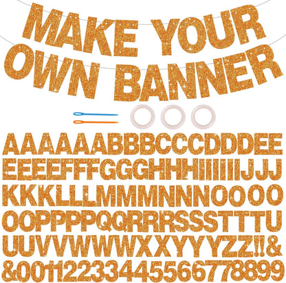 BEISHIDA 116 PCS A-Z DIY Letter Banner Kit Make Your Own Banner Including 111 Letters and Numbers 3 Rope and 2 Threading Device,Customized for Birthday Graduation Wedding Decor Black