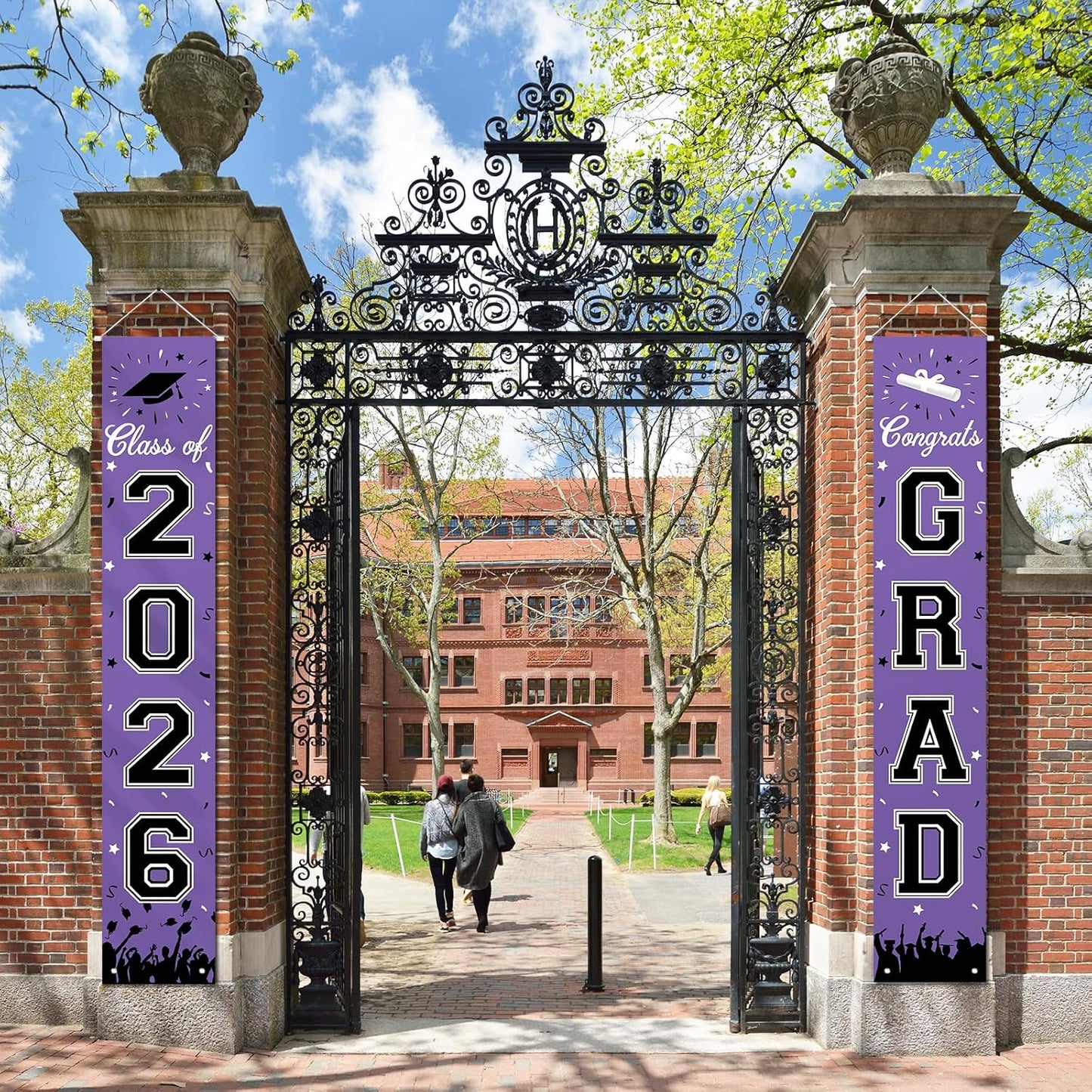 2026 Graduation Decorations, Graduation Banner Class of 2026, Hanging Congratulations/Congrats Grad Banner for Door and Porch, Party Decor - Black