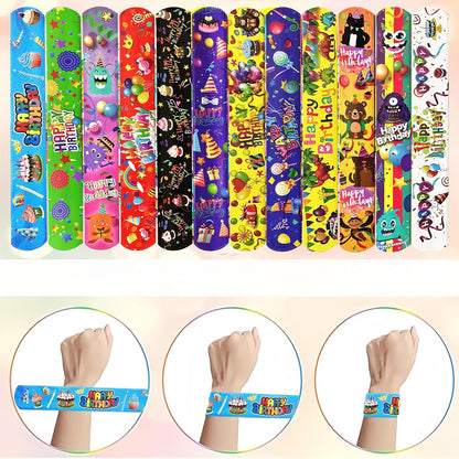 CZWXOXO 74PCS Fruit Slap Bracelets&Stickers Summer Fruit Theme 24PCS Slap Bracelets 50PCS Stickers Party Favors Basket Bag Filler School Prizes Gifts Party Favors Bulk