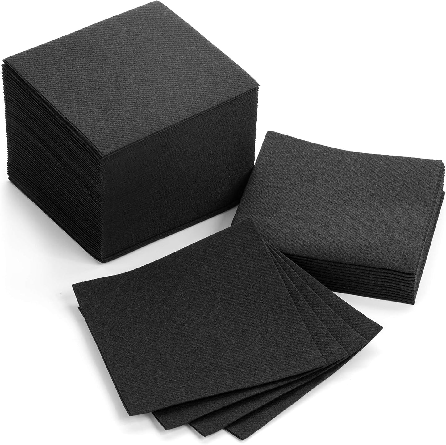 AH AMERICAN HOMESTEAD Cocktail Napkins-Disposable Beverage/Bar Napkins-White Linen-Like Square Napkins-Eco-Friendly & Compostable-Everyday Use, Party or Wedding 4.75inch x 4.75inch (100 Count, White)