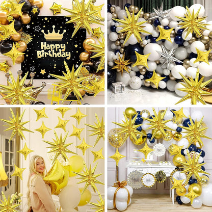 HILAVO Crown Balloons, Large Gold Foil Crown Balloons Gold Crowns Decoration for King and Queen Party Royalty Birthday Wedding Party Baby Shower Decorations Supplies