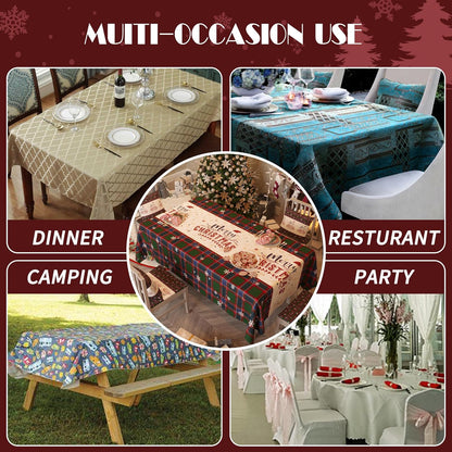 Rectangle Table Cloth,100% Waterproof Tablecloth Oil Proof Spill Proof Vinyl Table Cloth, Wipe Clean Plastic Table Cover for Dining, Camping, Indoor and Outdoor 52" x 70",Leaves