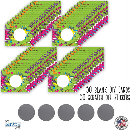 My Scratch Offs - Customizable Scratch-Off Cards Graffiti Design for Prizes, Classroom Rewards & Teacher Supplies, 50 Pack